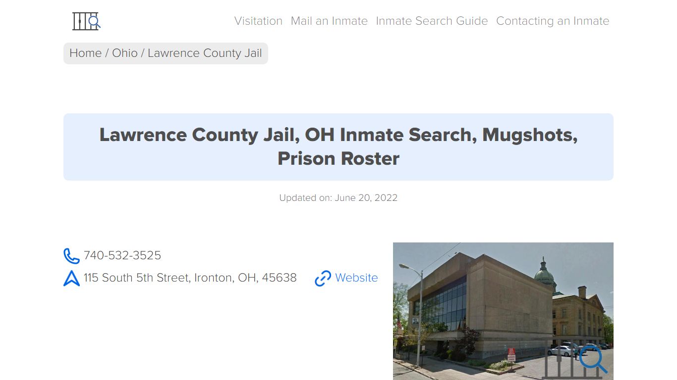 Lawrence County Jail, OH Inmate Search, Mugshots, Prison ...